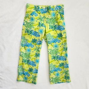 Vintage Lilly Pulitzer Cruisin Cargo Pants White Label Tropical Crop Capri Y2K 0